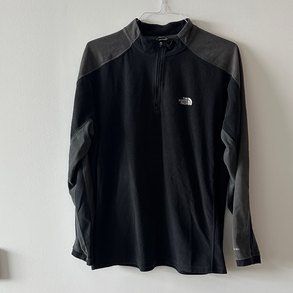 The North Face Black with Charcoal Contrast Half-Zip Fleece